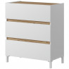 Commode TEMPUS 3 tiroirs - Décor chene nodi et blanc artik - Finition satinée - L79 x P41 x H90 cm