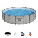 Kit Piscine hors sol tubulaire BESTWAY - Steel Pro Max - 549 x 122 cm - Ronde (Avec filtre a cartouche, une bâche et une éch…