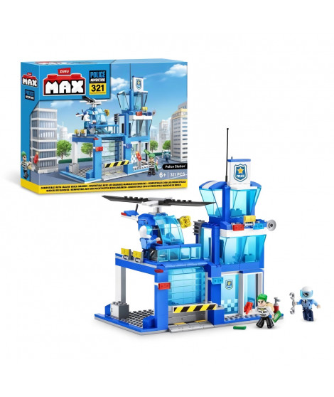Set de construction - ZURU - Police Station Medium - 321 pieces - Poste de police - Héliport inclus