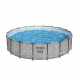 Kit Piscine hors sol tubulaire BESTWAY - Steel Pro Max - 549 x 122 cm - Ronde (Avec filtre a cartouche, une bâche et une éch…