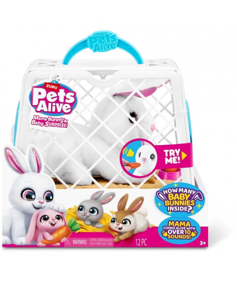 Jeu interactif - ZURU - PETS ALIVE Mama Bunny & Baby - Lapin sonore - 10 sons - Bébés surprises