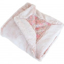 Couverture enfant en liberty et fausse fourrure - Rose - 75 x 100 cm