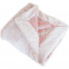 Couverture enfant en liberty et fausse fourrure - Rose - 75 x 100 cm