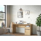 Bureau droit MODULTRICK - Chene/Gris foncé - 140 x 52,7 x 72,5 cm