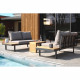 Salon de jardin modulable - Aluminium - DCB GARDEN - 4 places - TOKYO - Gris anthracite et bois d'acacia