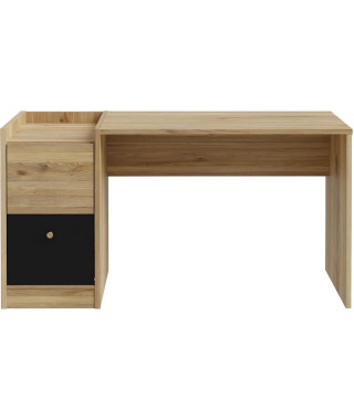Bureau droit  COXIM - Chene / Noir - 139,6 x 74 x 59,8 cm