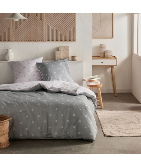 Parure de lit - TODAY Crazy - Imprimé Graphique - 2 personnes - 220 x 240 cm - Gris