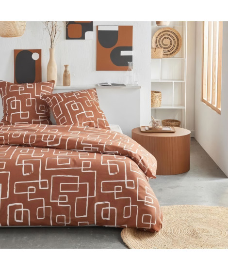 Parure de lit - TODAY Crazy - Imprimé Graphique - 2 personnes - 220 x 240 cm - Orange
