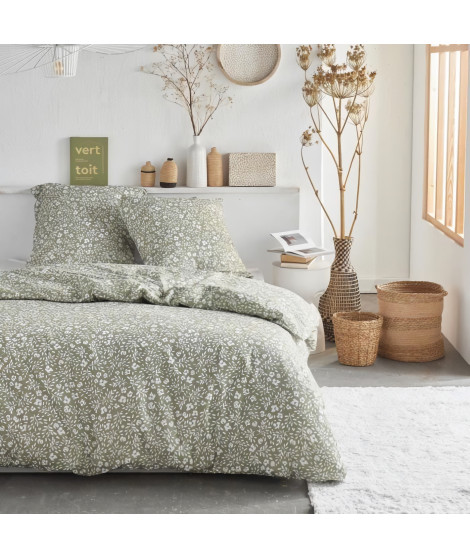Parure de lit - TODAY Crazy - Imprimé Floral - 2 personnes - 220 x 240 cm - Vert