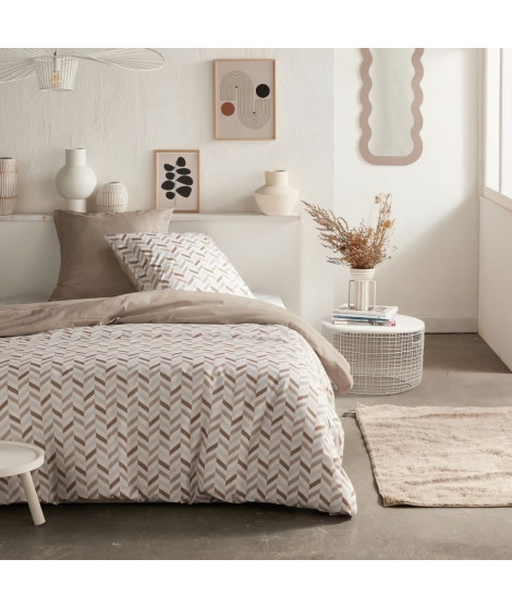 Parure de lit - TODAY Crazy - Imprimé Graphique - 2 personnes - 220 x 240 cm - Beige