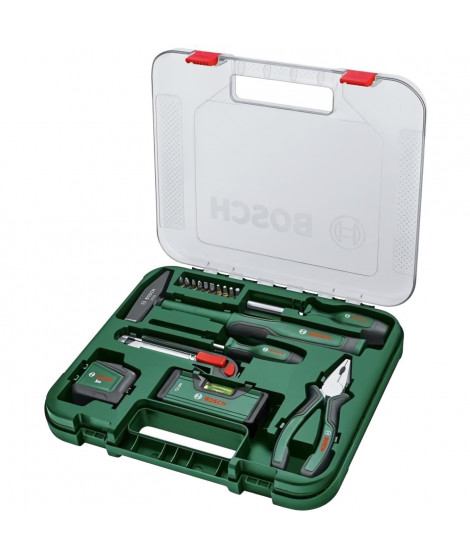 Bosch Set d'outils a main « Universal » 17 pieces (kit d'outils de réparation polyvalent pour travaux a domicile)