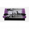 Banquette clic-clac  - 3 places  Coton Parcours Mauve 190 x 92 x 96 cm  DREAM