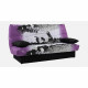 Banquette clic-clac  - 3 places  Coton Parcours Mauve 190 x 92 x 96 cm  DREAM