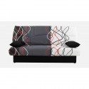 Banquette clic-clac - 3 places  Coton Onde Rouge / Noir  190 x 92 x 96 cm  DREAM