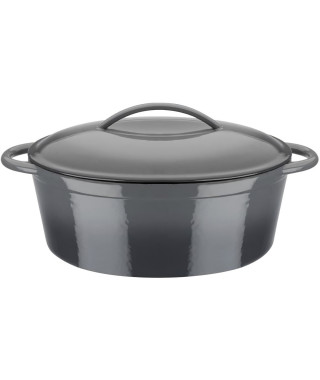 Cocotte fonte massive - GSW - GREY SHADOW - 33 x 25 cm - Ovale - Induction - Gris
