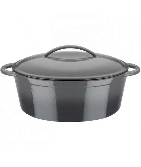 Cocotte fonte massive - GSW - GREY SHADOW - 33 x 25 cm - Ovale - Induction - Gris