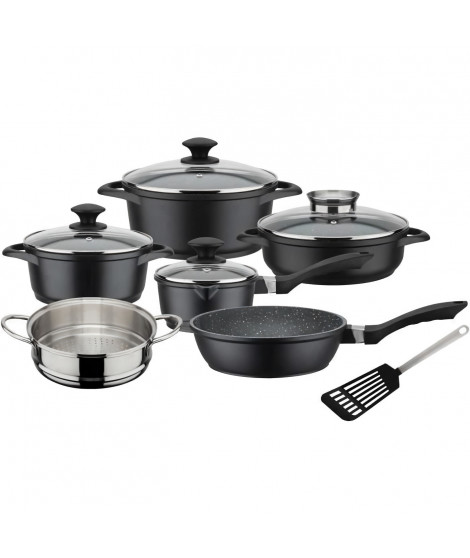 Set 10 pcs batterie de cuisine - GSW - GOURMET GRANIT - Fonte d'aluminium - Induction