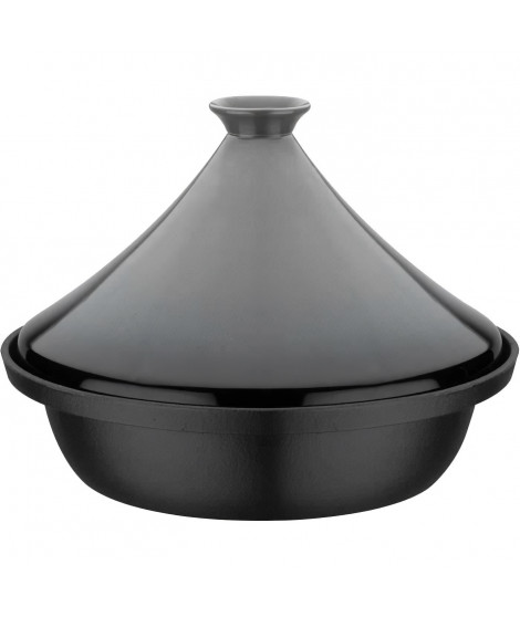 Tajine fonte massive - GSW - 30 x 22 cm - Couvercle céramique - Induction - Gris