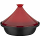 Tajine fonte massive - GSW - 30 x 22 cm - Couvercle céramique - Induction - Rouge