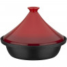 Tajine fonte massive - GSW - 30 x 22 cm - Couvercle céramique - Induction - Rouge