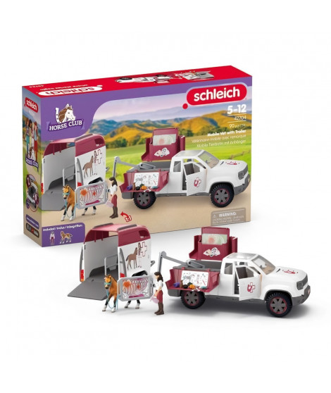 Coffret Vétérinaire mobile avec remorque, SCHLEICH 42704 Horse Club