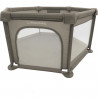 Parc Explore - DREAMBABY - 6 côtés avec base en tissu et cadre rembourré - Ø 1,40 m - H 70 cm - Taupe
