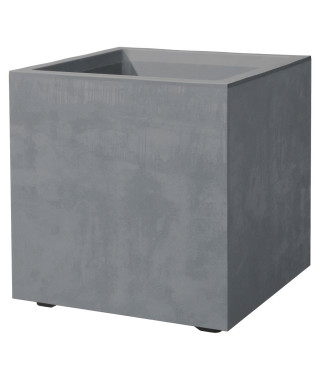 Pot de fleur Cube - DEROMA - Millennium R - Ashgrey - A réserve d'eau - 39 cm