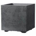 Pot de fleur Cube - DEROMA - Millennium R - Anthracite - A réserve d'eau - 25 cm