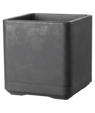 Pot de fleur Cube - DEROMA- Cosmo - Anthracite - A réserve d'eau - Roulettes - 38 cm