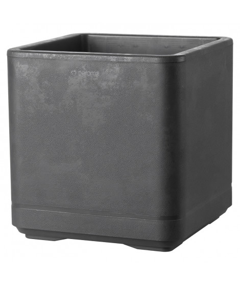 Pot de fleur Cube - DEROMA- Cosmo - Anthracite - A réserve d'eau - Roulettes - 38 cm