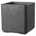 Pot de fleur Cube - DEROMA- Cosmo - Anthracite - A réserve d'eau - Roulettes - 38 cm