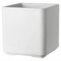 Pot de fleur Cube - DEROMA - Cosmo -  Perle -  A réserve d'eau - Roulettes - 38 cm
