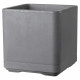 Pot de fleur Cube - DEROMA - Cosmo -  Ashgrey - A réserve d'eau - Roulettes - 38 cm