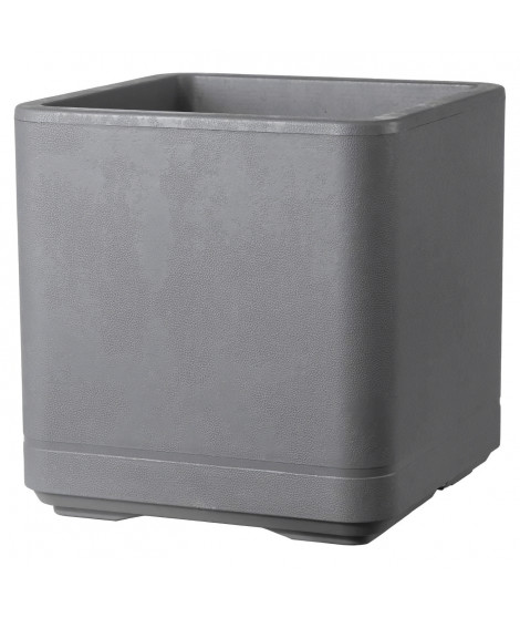 Pot de fleur Cube - DEROMA - Cosmo -  Ashgrey - A réserve d'eau - Roulettes - 38 cm