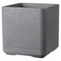 Pot de fleur Cube - DEROMA - Cosmo -  Ashgrey - A réserve d'eau - Roulettes - 38 cm