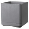 Pot de fleur Cube - DEROMA - Cosmo -  Ashgrey - A réserve d'eau - Roulettes - 38 cm