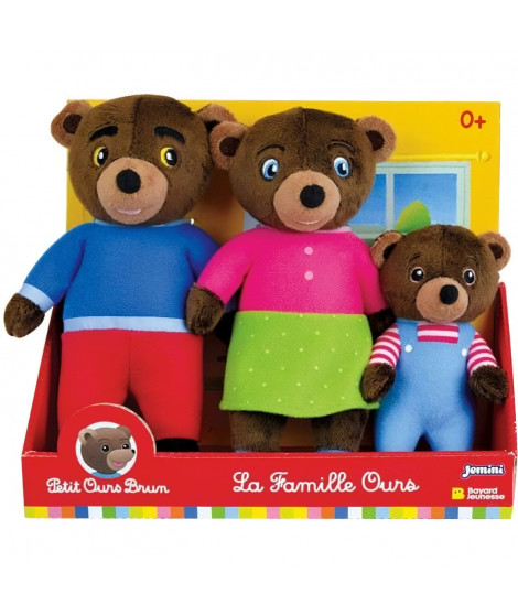 Coffret peluche - PETIT OURS BRUN - JEMINI - Famille : Maman ours, Papa ours et Petit ours brun