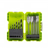 RYOBI - Coffret empilable perçage bois 12 accessoires (6 forets + 6 meches plates) - RAK12SWD