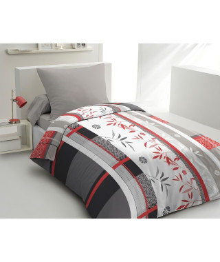 Parure de lit microfibre - HOME LINGE PASSION - SHIZUOKA  - Housse 140 x 200 cm + 1 taie d'oreiller 63 x 63 cm - Bleu