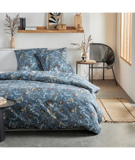 Parure de lit - TODAY Crazy - Imprimé Floral - 2 personnes - 220 x 240 cm - Bleu