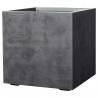 Pot de fleur Cube - DEROMA - Millennium R - Anthracite - A réserve d'eau - Roulettes - 49 cm