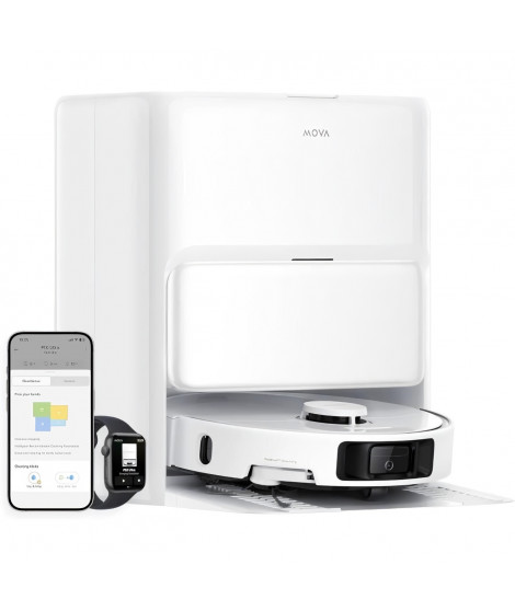 MOVA P50 Ultra - Robot Aspirateur Laveur avec Station - 19 000 Pa - Nettoyage des coins aux bords