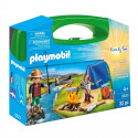 PLAYMOBIL 9323 Valisette Campeurs, Sports et Action, 2 personnages, tente, canoë et accessoires, 32 pieces, Des 4 ans