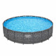 Kit Piscine hors sol tubulaire BESTWAY - APX 365 - 610 x 132 cm - Ronde (Filtre a sable, 500g polysphere, échelle, bâche)