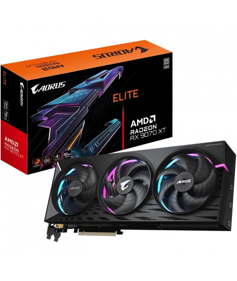 Carte graphique - GIGABYTE - AORUS Radeon RX 9070 XT ELITE - 16 Go