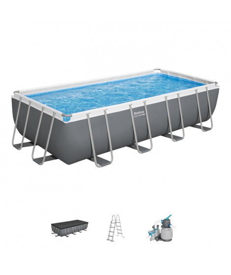 Kit Piscine hors sol tubulaire BESTWAY - Steel Pro Max - 549 x 274 x 122 cm - Rectangulaire (Filtre a sable, échelle, bâche)