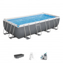 Kit Piscine hors sol tubulaire BESTWAY - Steel Pro Max - 549 x 274 x 122 cm - Rectangulaire (Filtre a sable, échelle, bâche)