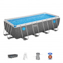 Kit Piscine hors sol tubulaire BESTWAY - Steel Pro - 488 x 244 x 122 cm - Rectangulaire (Filtre a cartouche, échelle, bâche)