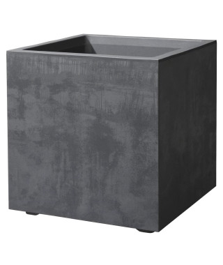 Pot de fleur Cube - DEROMA - Millennium R - Anthracite - A réserve d'eau-  39 cm