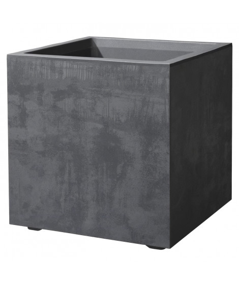 Pot de fleur Cube - DEROMA - Millennium R - Anthracite - A réserve d'eau-  39 cm